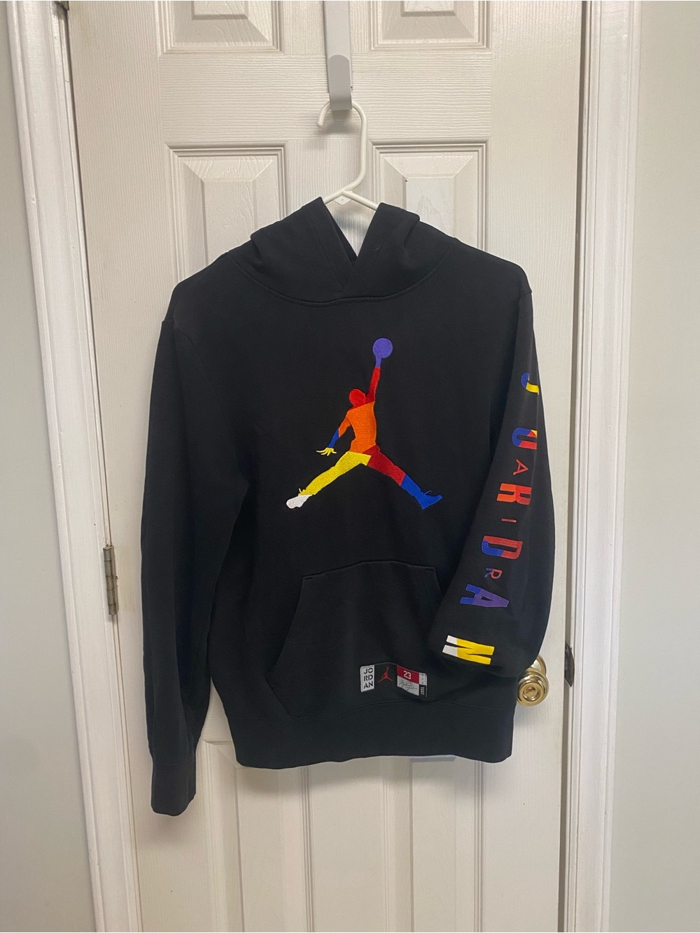 Jordan Men’s Black Multicolor Jumpman Crewneck Hoodie